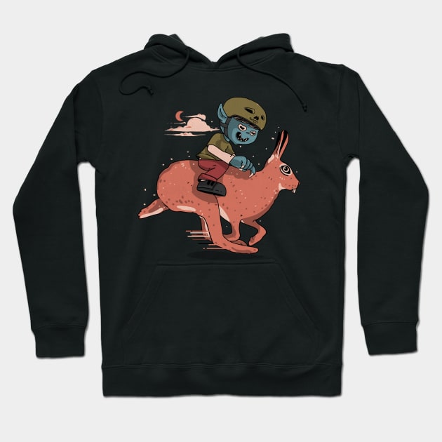 Rabbit Riding Hoodie by luisereno